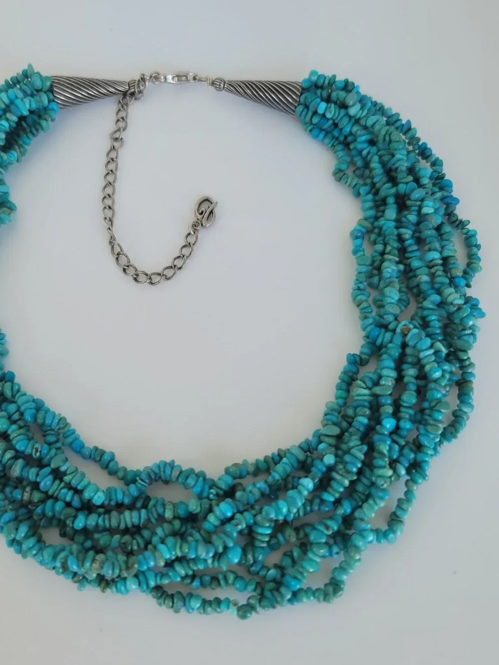 Sterling & Turquoise Beaded Multi-Strand Necklace